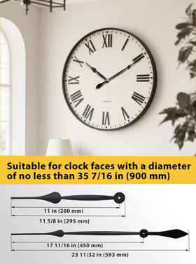 MakerTick battery-operated movement provides quiet, reliable timekeeping