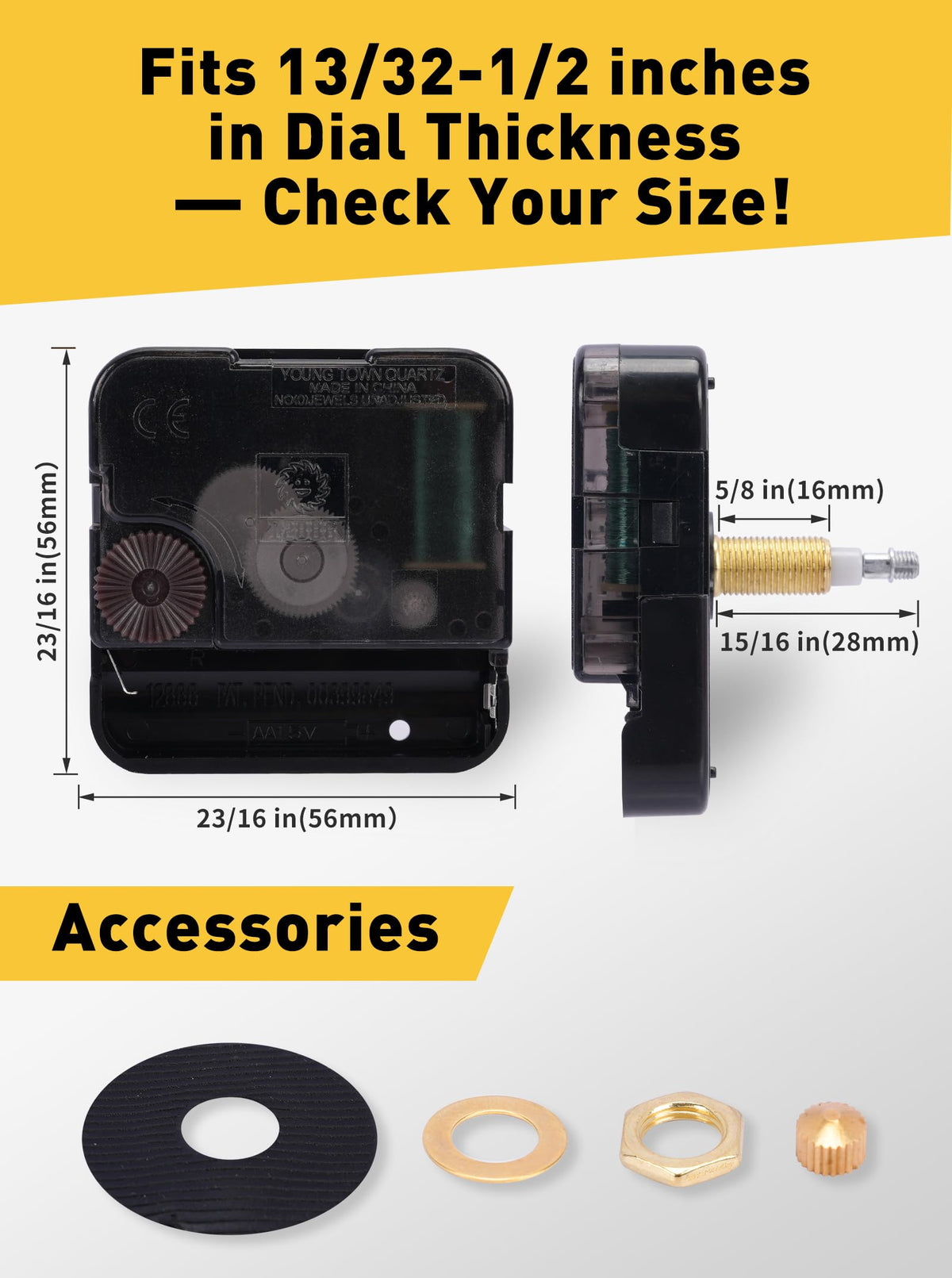 MakerTick oversized clock hands fit 36 to 50-inch clocks for clear visibility