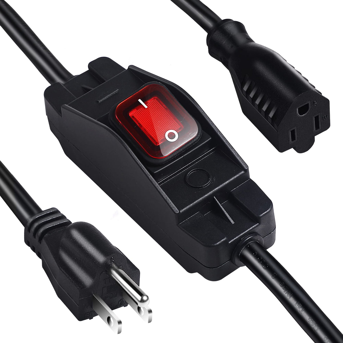 Makevivi outdoor switch extension cord with visible on/off switch for outdoors control.