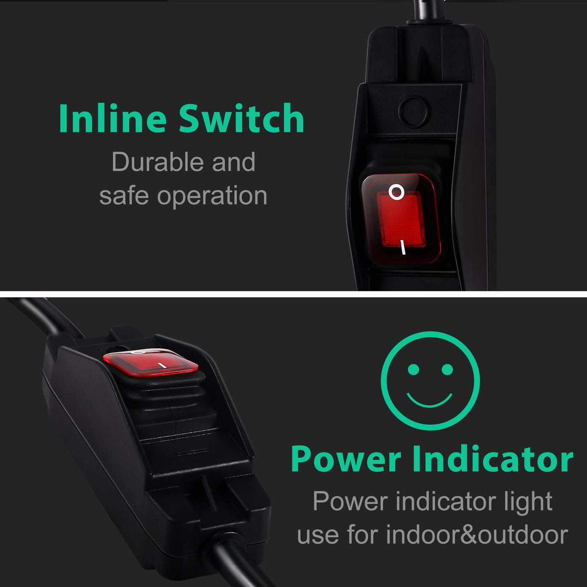 Makevivi extension cord ideal for outdoor lights and small devices.