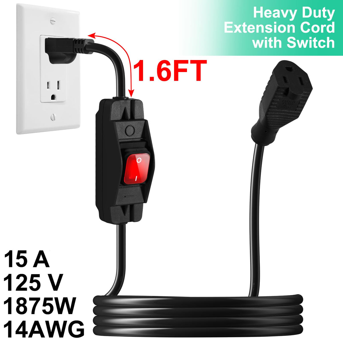 Makevivi outdoor extension cord plug-end close-up, quick plug-in