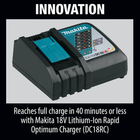 Makita 18V LXT system supports a wide range of bare tools for flexibility.