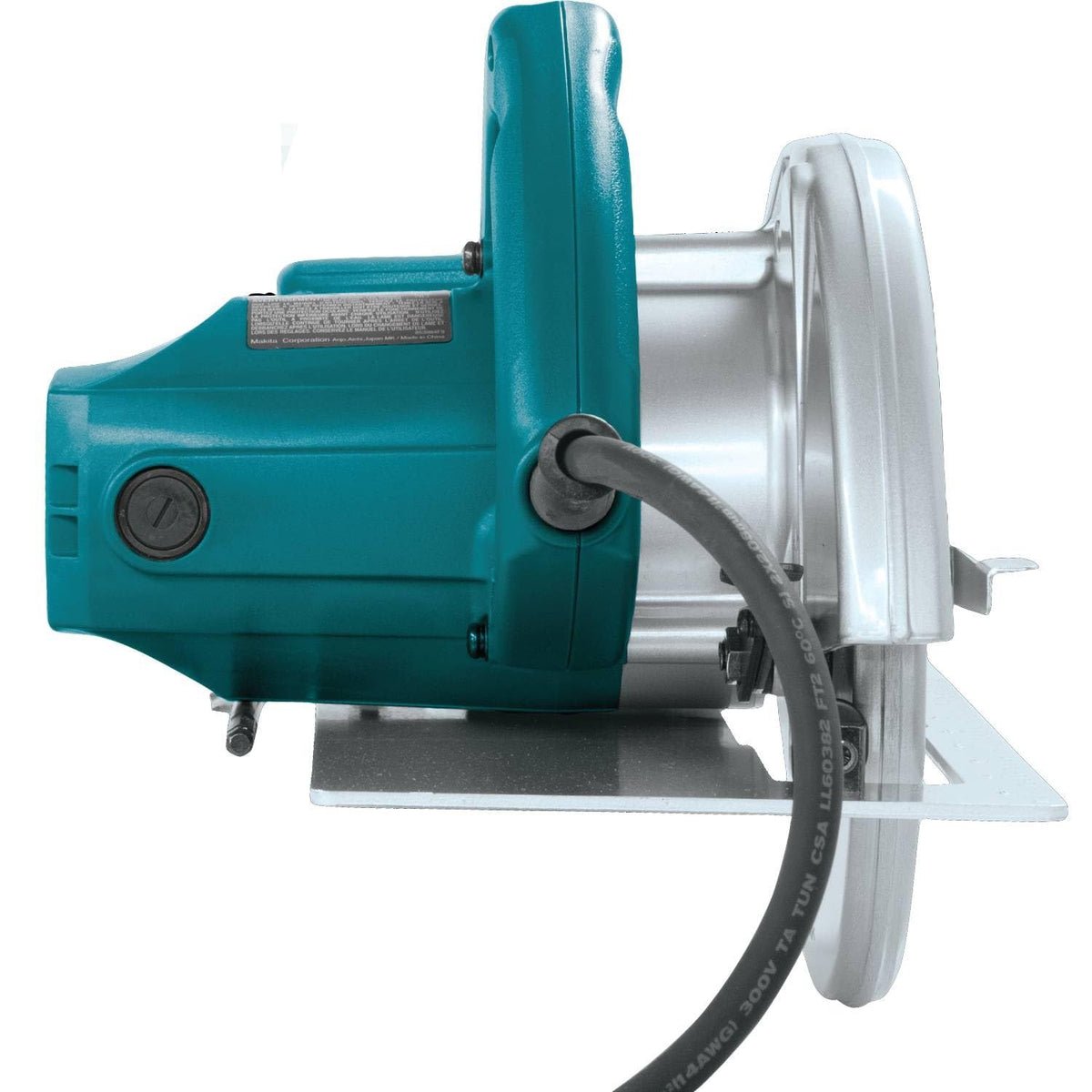 Makita 5007F dual LED lights illuminating the cut line for accuracy.