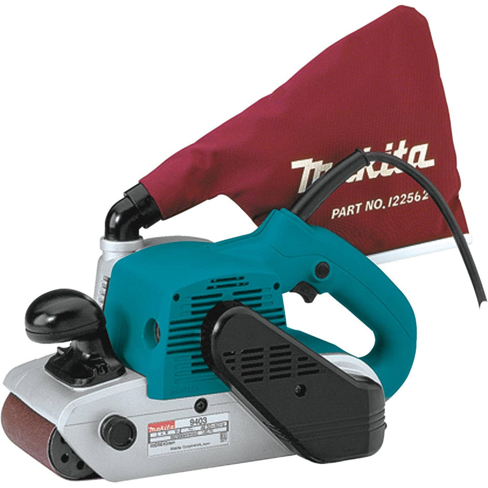 Makita 9403 belt sander base for flush sanding near edges