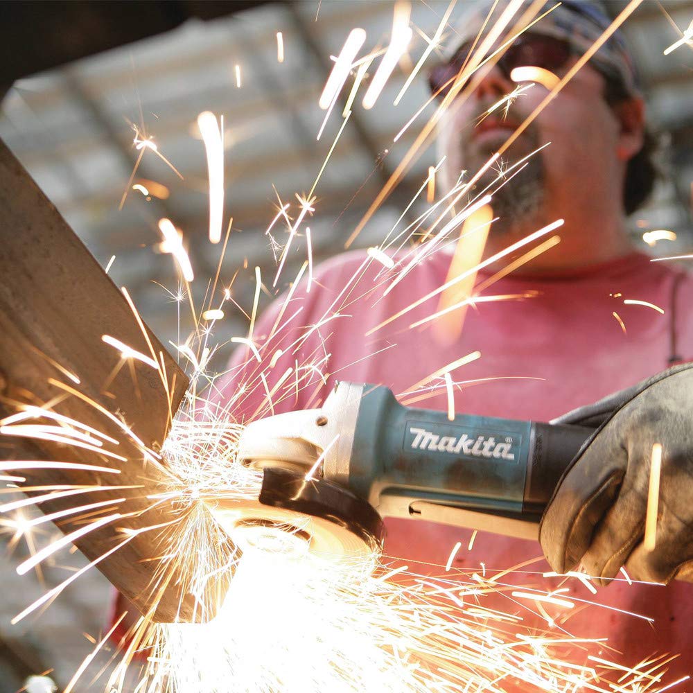 Makita 9557PB delivering 11,000 RPM for fast material removal