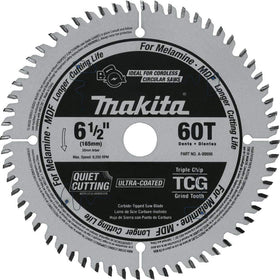 Makita A-99998 60T carbide plunge saw blade for clean MDF cuts.