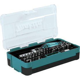 Makita B-50289 47pc ratchet set displayed in open case for quick access
