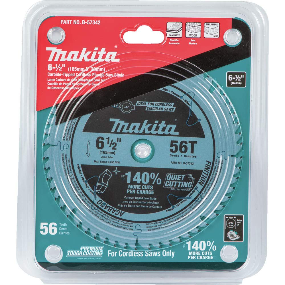 Makita plunge saw blade in action for smooth, splinter-free plywood cuts.