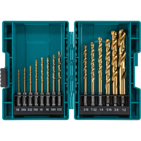 Makita B-65399 titanium drill bits set with TiN coating for longer life