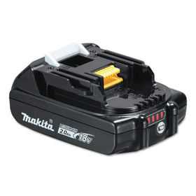 Makita BL1820B 18V compact battery side angle highlighting slim profile.