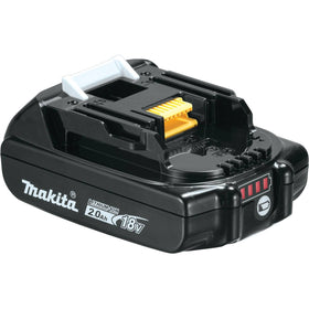 Makita BL1820B-2 back view showing compact design and dual cells.