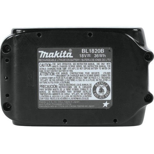 Makita BL1820B powering 18V tools for longer runtime.