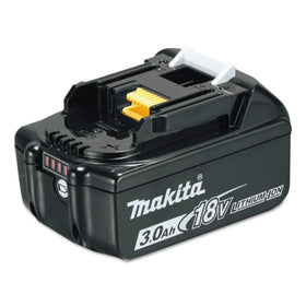Makita BL1830B 18V LXT battery powering cordless tools with extended runtime.