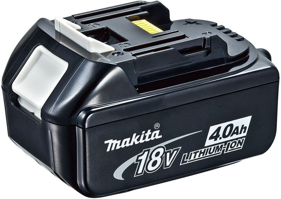 Makita BL1840B 18V 4.0Ah battery, foam cell tech, front view for longer run time