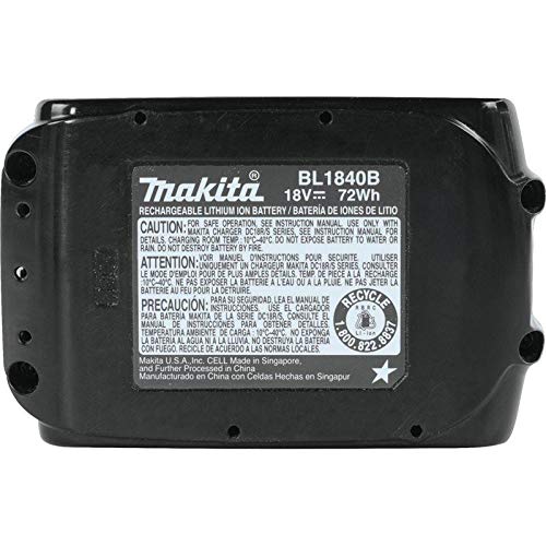 Makita BL1840B-2 in-tool installation for cordless performance