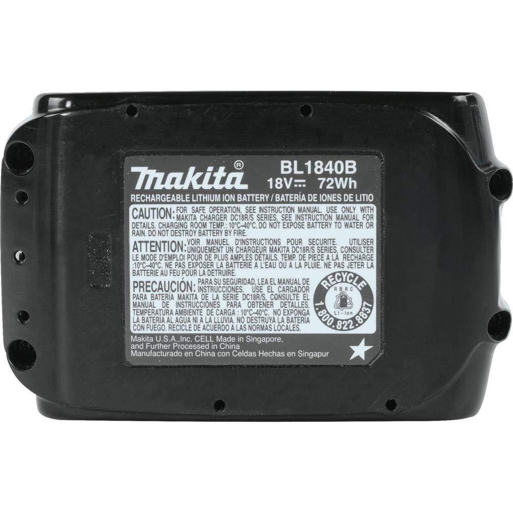 Makita BL1840B-2 LED charge indicator detail for battery status