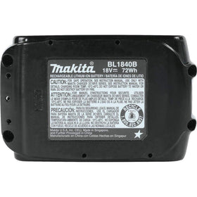 Makita BL1840B-2 LED charge indicator detail for battery status