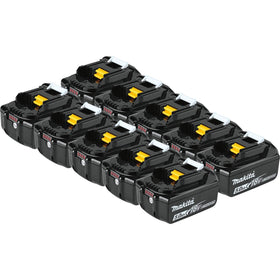 Makita BL1850B-10 battery with LED indicator shows remaining charge for planning
