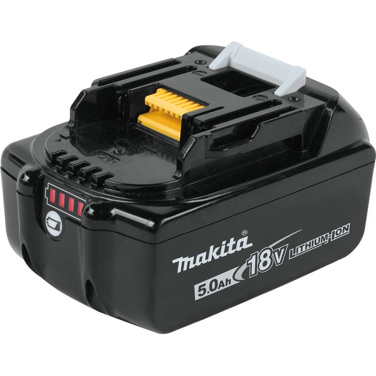 Makita battery run-time graphic illustrating extended 65 percent more run time
