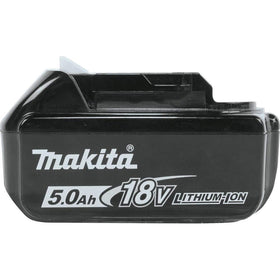 Back view of Makita BL1850B-2 5.0Ah battery with rugged build.