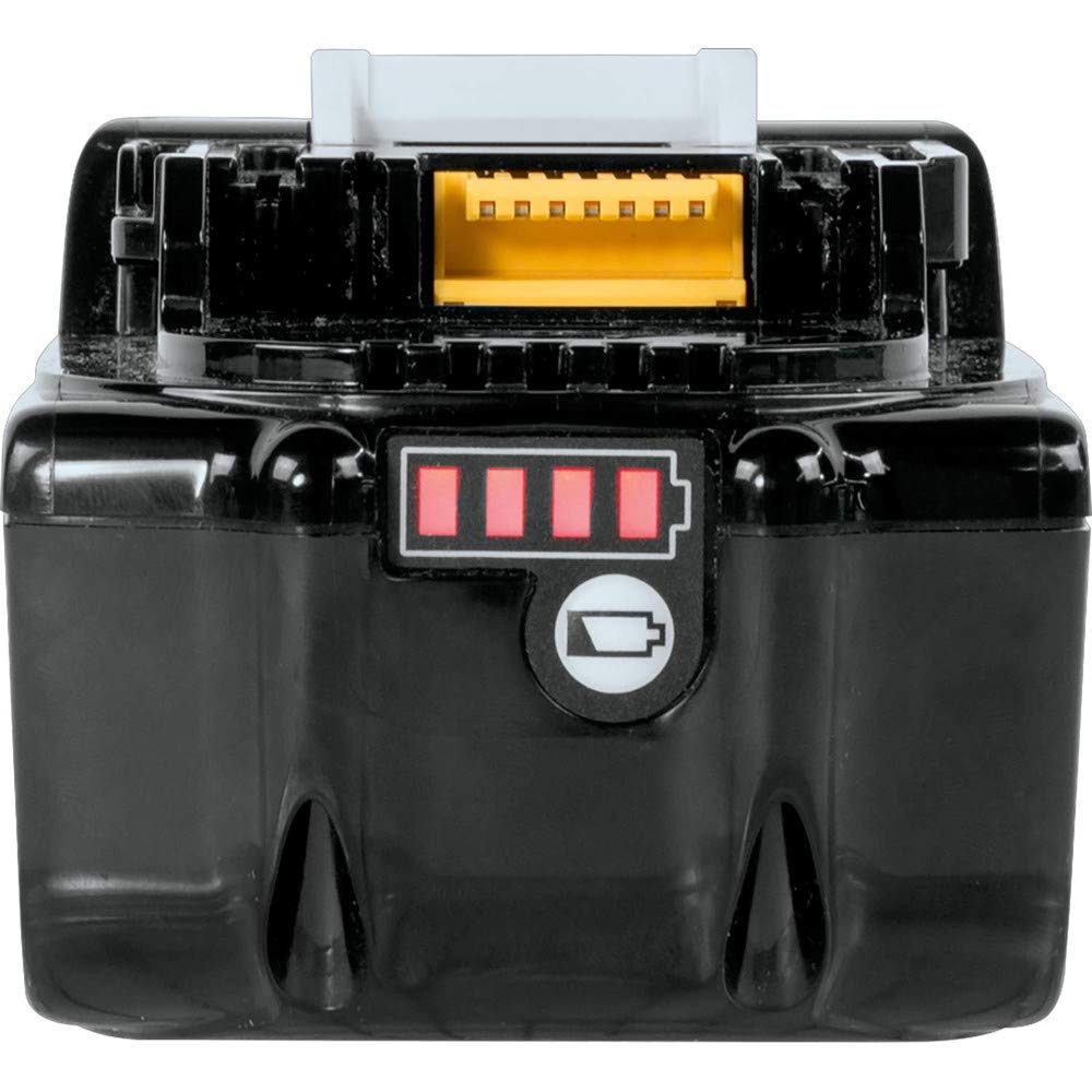 Makita BL1850B battery installed in a tool for ready-to-work performance.