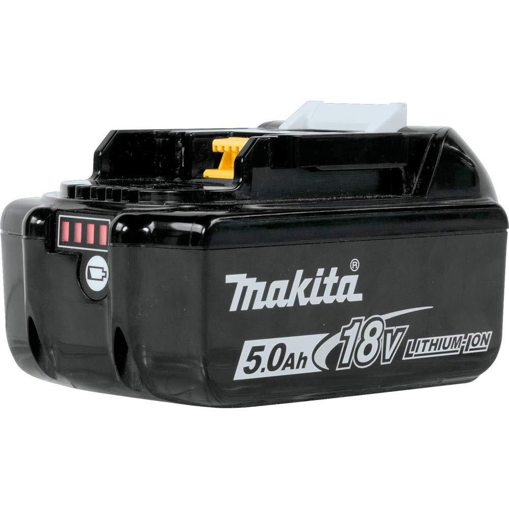 Makita BL1850B LED indicator shows current charge level at a glance.