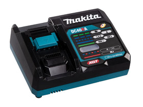 Makita DC40RA rapid optimum charger side ports for versatile connections
