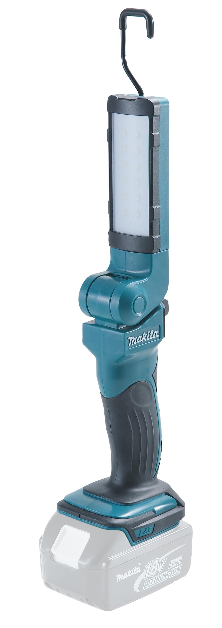 Makita DML801 12-LED flashlight at full brightness for tasks requiring clear visibility.