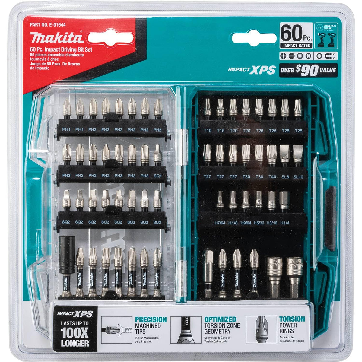 Makita E-01644 socket adapter with chamfered edges for easy installation