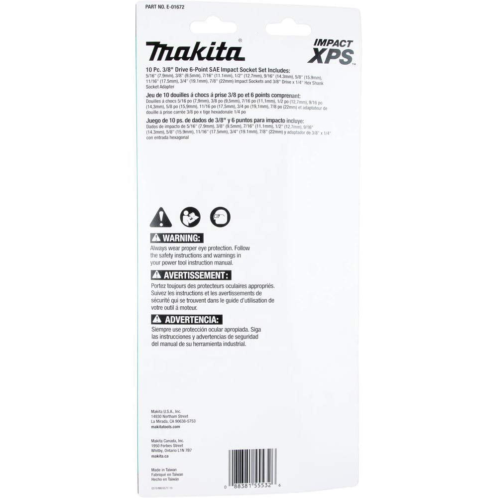 Makita E-01672 black oxide coating resists corrosion