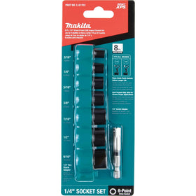 Makita E-01703 socket adapter in use with 1/4 drive for tool compatibility