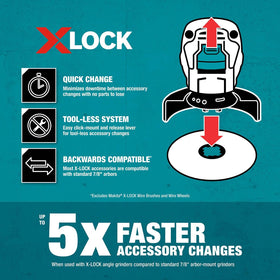 X-Lock quick-change lever shown enabling tool-free blade swaps