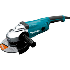 Makita GA7021 7-inch angle grinder in action for metal grinding and stock removal