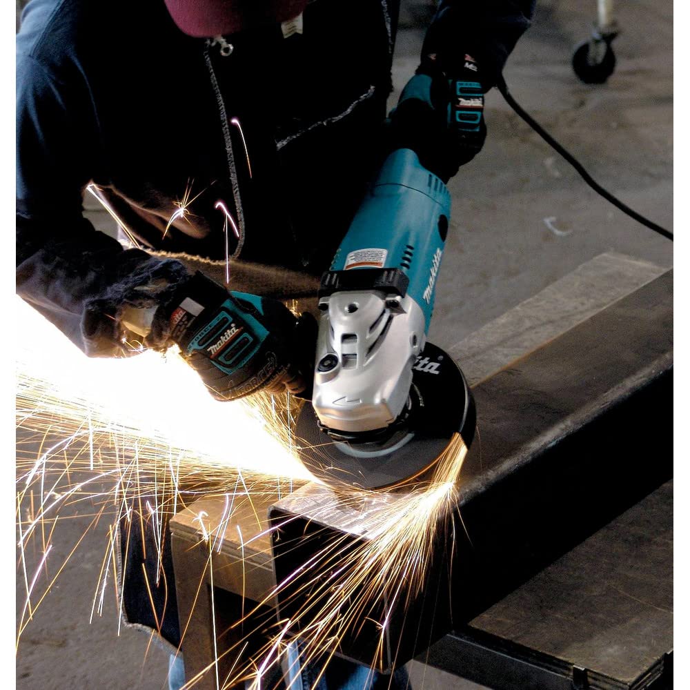 Makita GA7021 gear housing rotates 90 degrees for flexible grinding angles