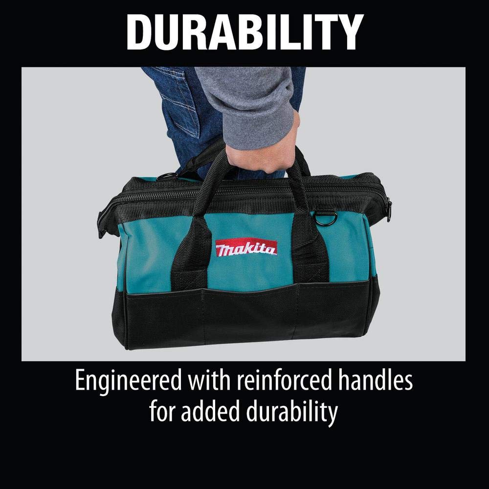 Makita bag zipper closure close-up showcasing smooth operation