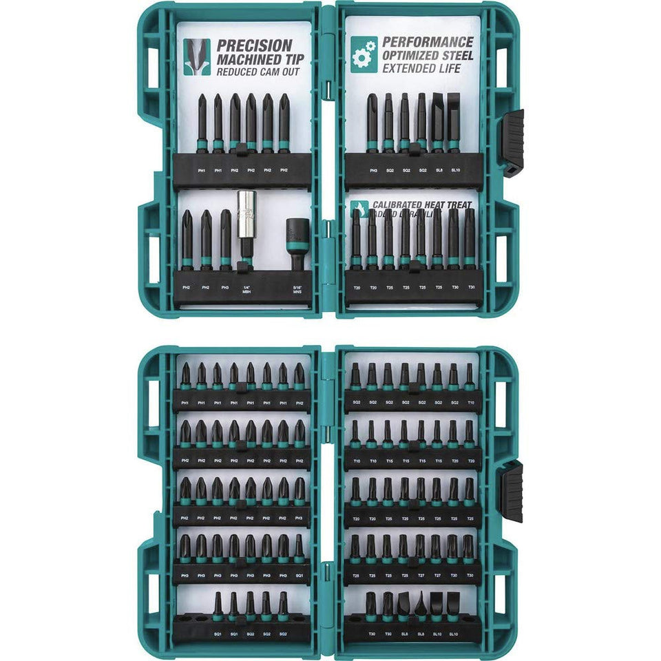 Makita Impactx 100 Pc Driver Bit Set packaged for fast jobs and reliable torque.