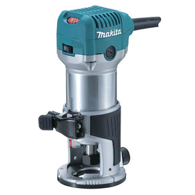 Makita RT0701C compact router with fixed base for precise routing.