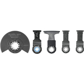 Makita Starlock 5pc blade set overview for clean, precise cuts on wood and metal.