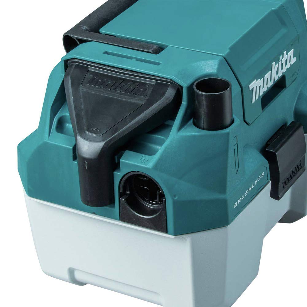 Makita XCV11Z provides 57 CFM with 27 in water lift for strong suction.