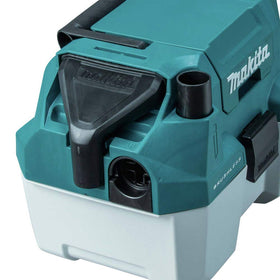 Makita XCV11Z provides 57 CFM with 27 in water lift for strong suction.