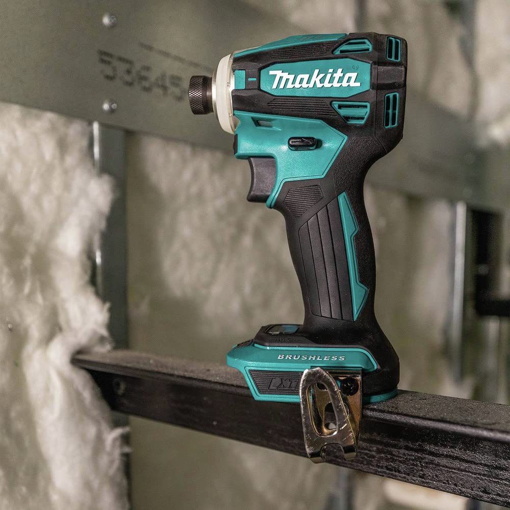Makita XDT19Z one-touch speed selector for quick adjustments.