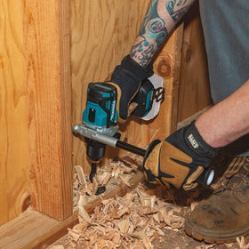 Makita XPH14Z ergonomic soft grip reduces fatigue during extended use.