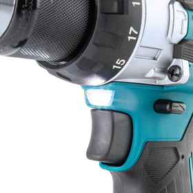 Makita XPH16Z dual LED lights illuminate work areas for accuracy.