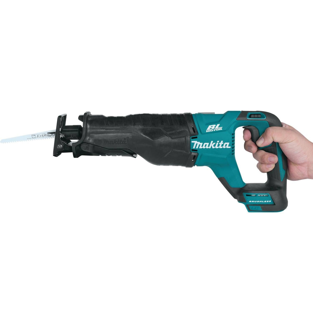 Makita XRJ05Z brushless motor in action for efficient cuts