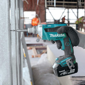 Makita XSF03Z helps hanging sheetrock with reliable, quick driving performance.