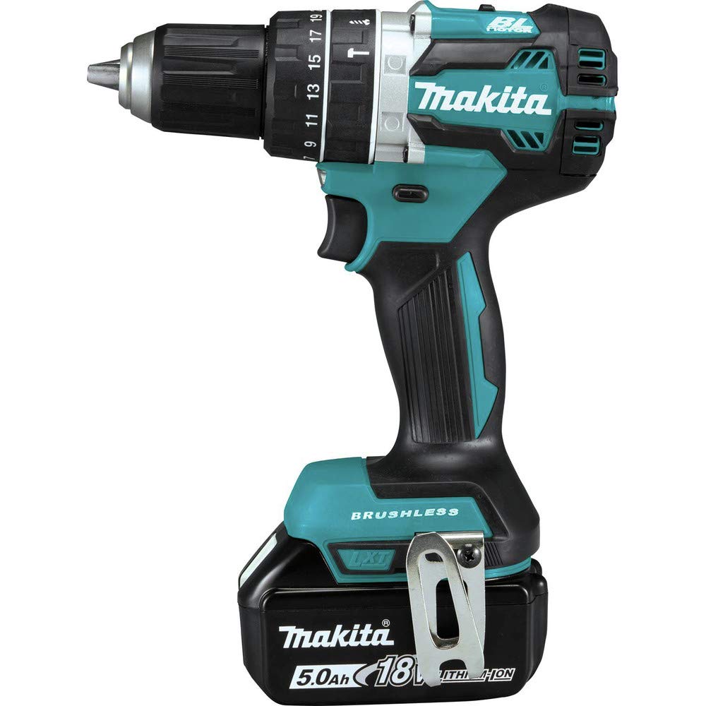 Makita XT269T 5.0Ah batteries offer longer runtime.