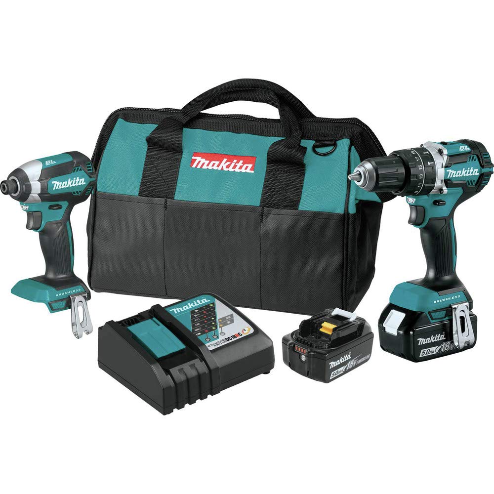 Makita XT269T drill-driver compact for overhead tasks.