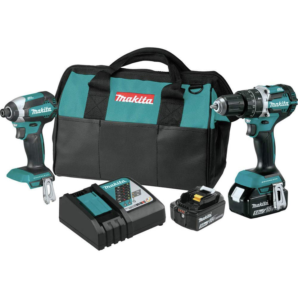 Makita XT269T drill-driver compact for overhead tasks.