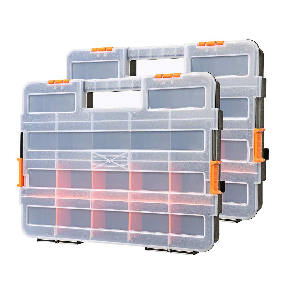 Makitoyo interlocking black two piece organizer with removable dividers for versatile storage