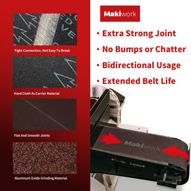 makiwork 6x48 sanding belt 150-grit for fine surface prep on wood